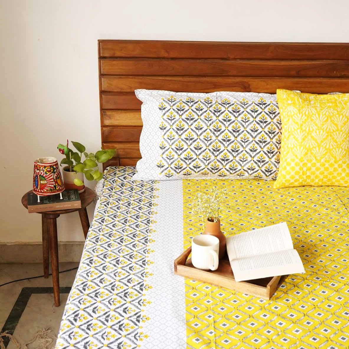 Basant – Yellow - Single Bed Bedsheet (60 x 90 Inches)