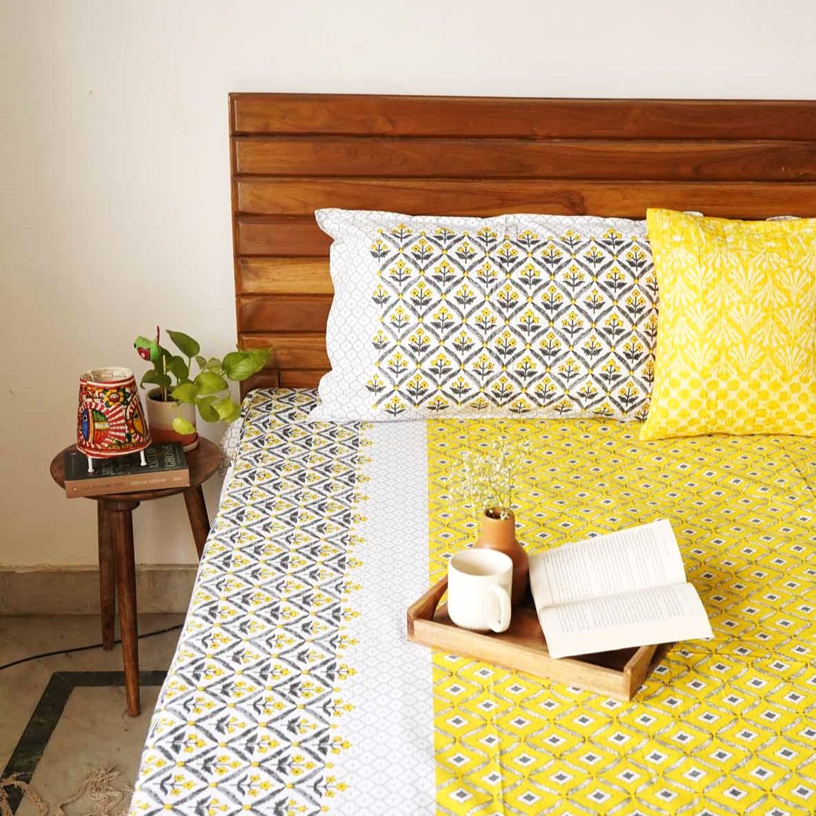 Basant – Yellow - Flat/Fitted Bedsheet (90x108 Inches)