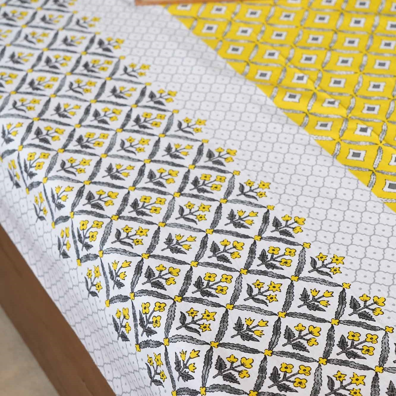 Basant – Yellow - Single Bed Bedsheet (60 x 90 Inches)