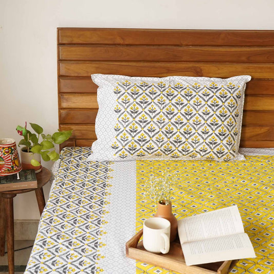 Basant – Yellow - Single Bed Bedsheet (60 x 90 Inches)