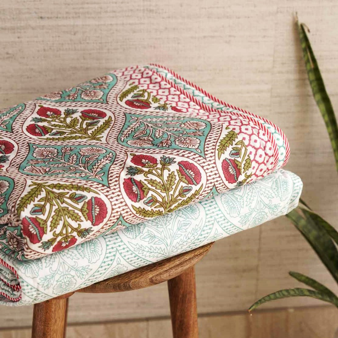 Pair of Single Bed Reversible Mul Dohar – Khushi