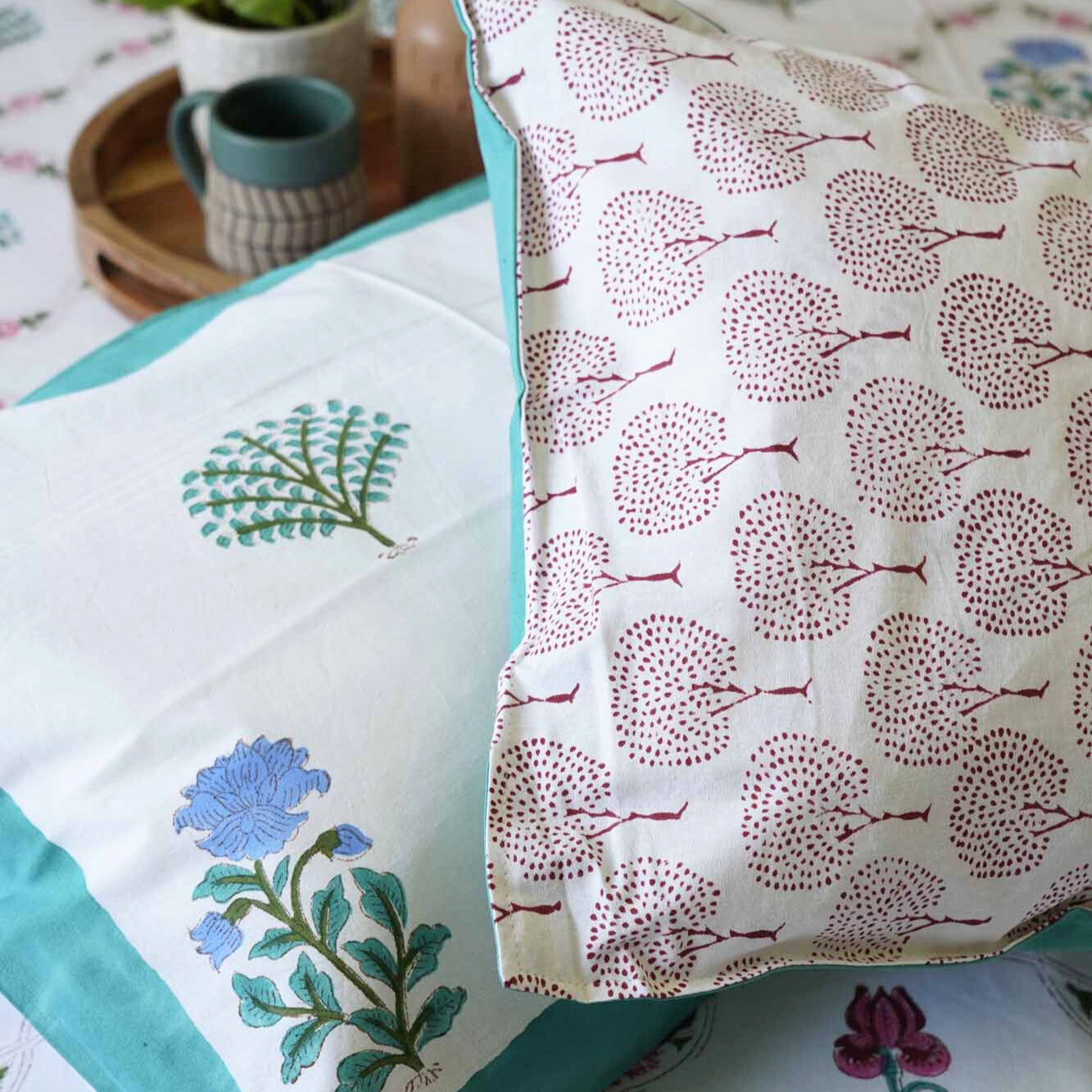 Bela - Hand block Bedsheet (108x108 Inches)