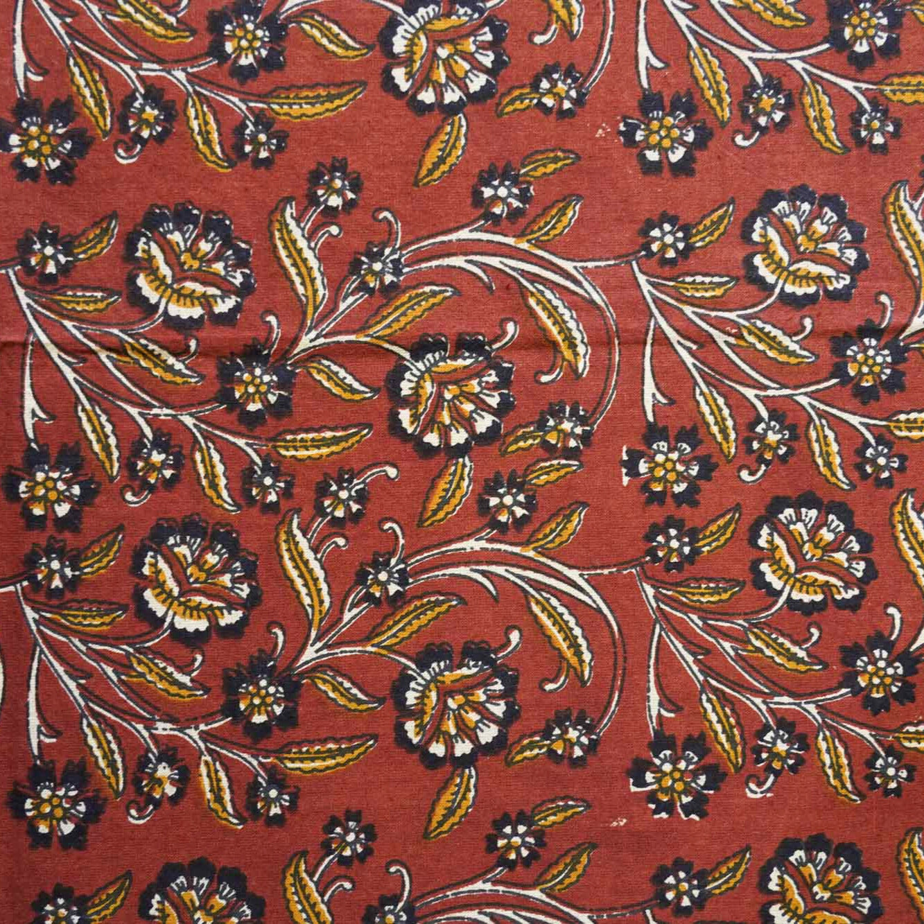 Kalamkari Maroon Big S - Flat I Fitted Bedsheet (108x108 Inches)