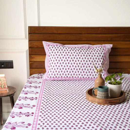 Orchid Pink Single bed bedsheet(60x90 Inches)