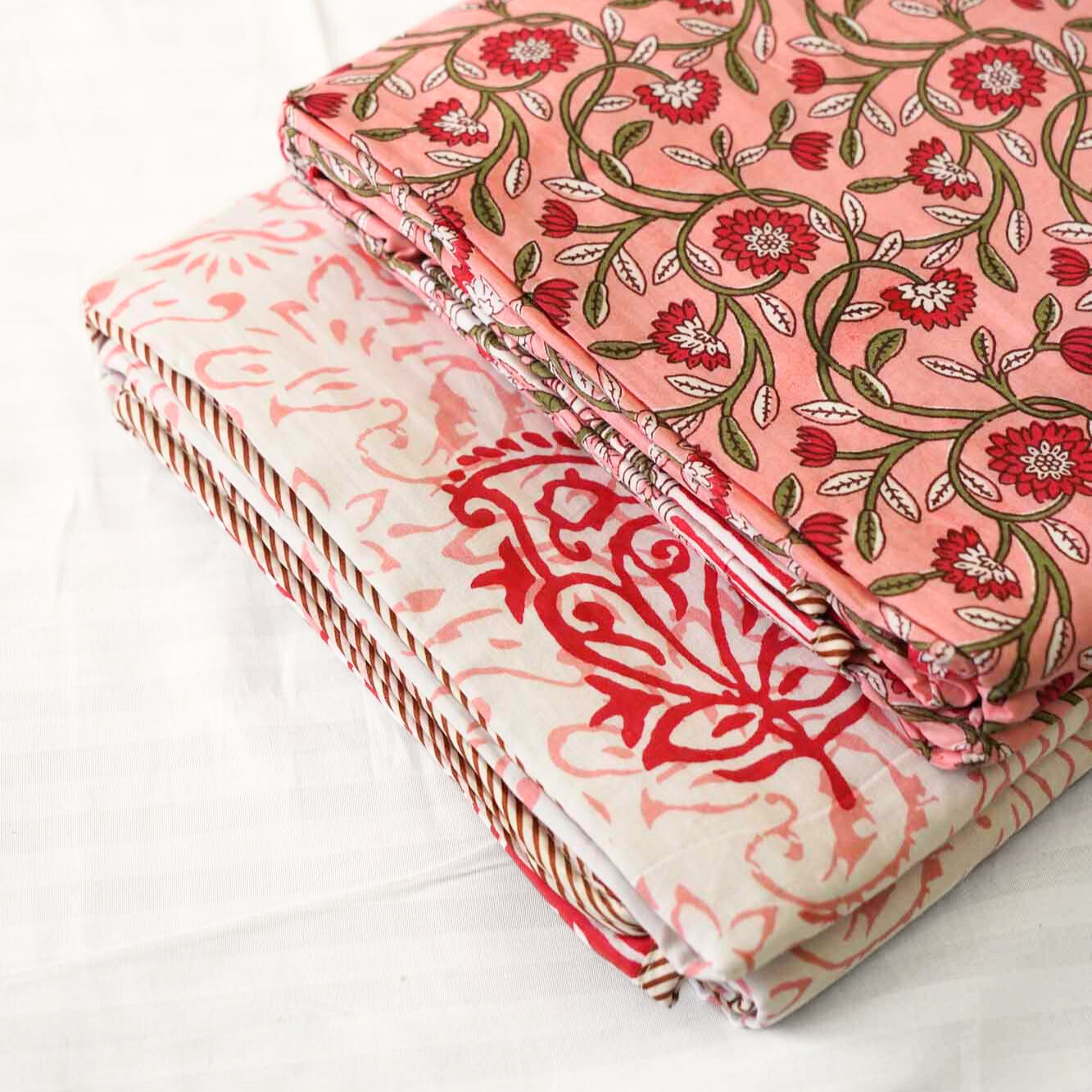 Pair of Single Bed Reversible Mul Dohar - Jugni
