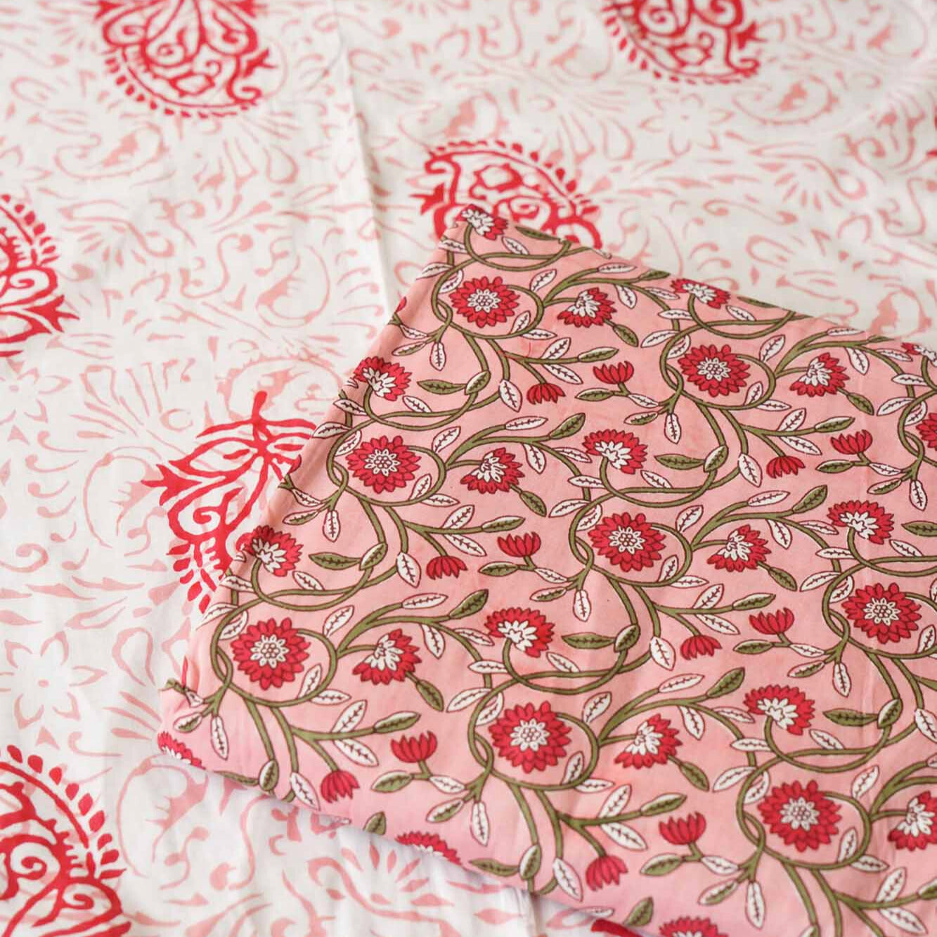 Pair of Single Bed Reversible Mul Dohar - Jugni