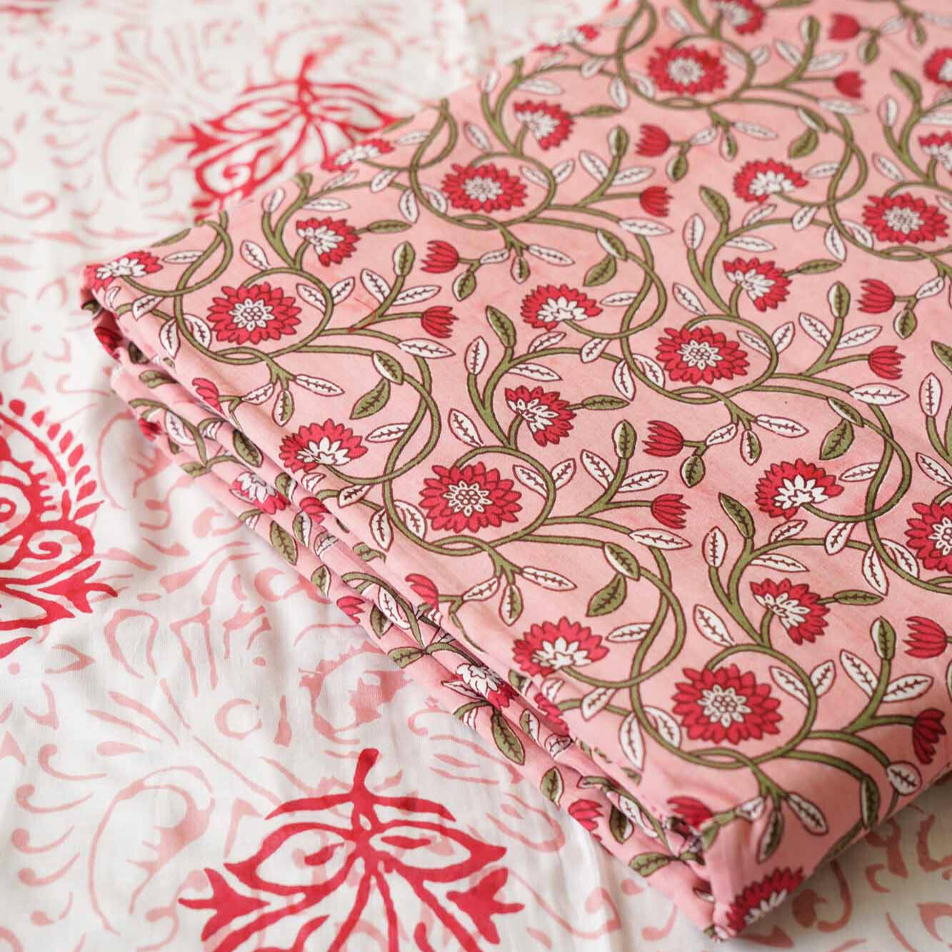 Pair of Single Bed Reversible Mul Dohar - Jugni