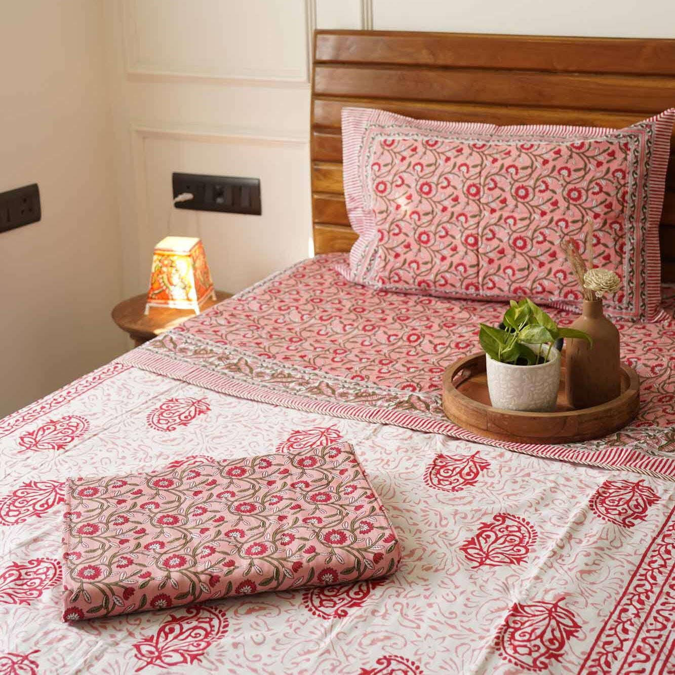 Pair of Single Bed Reversible Mul Dohar - Jugni
