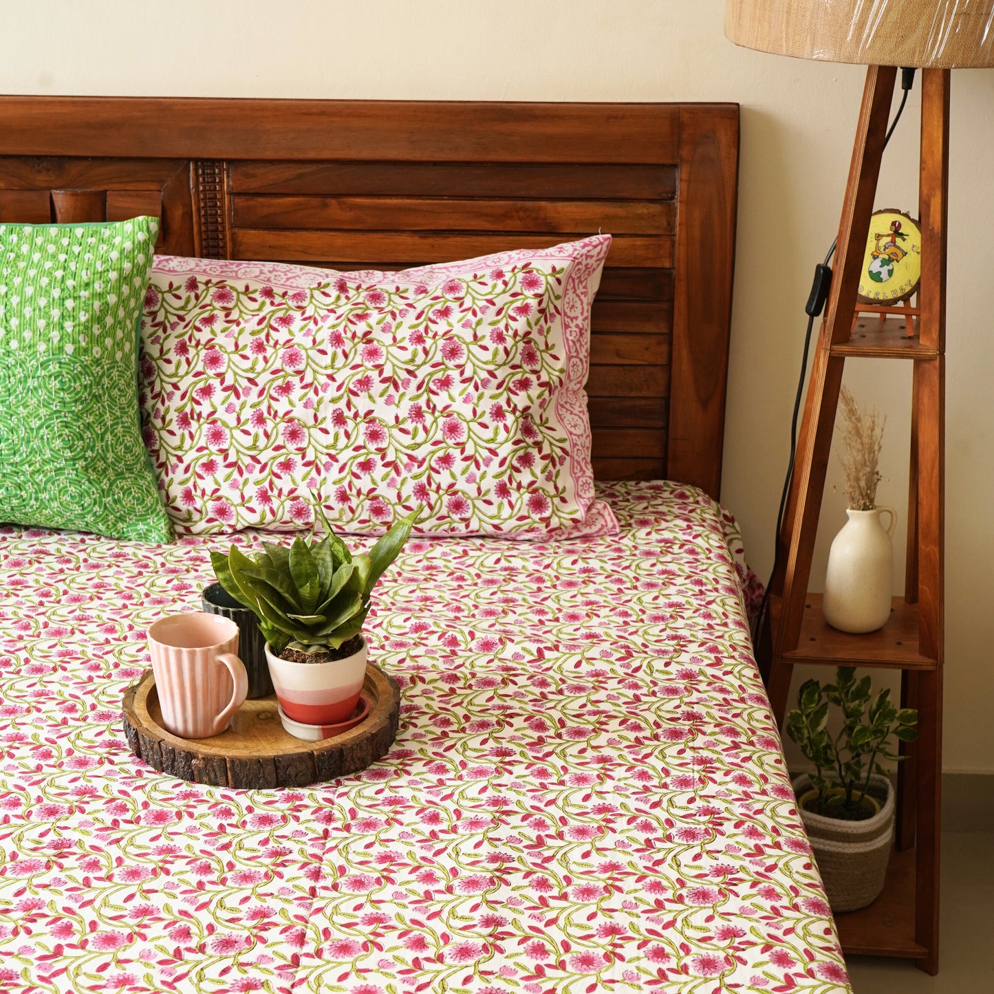 Mallika - Hand block Bedsheet (108x108 Inches)