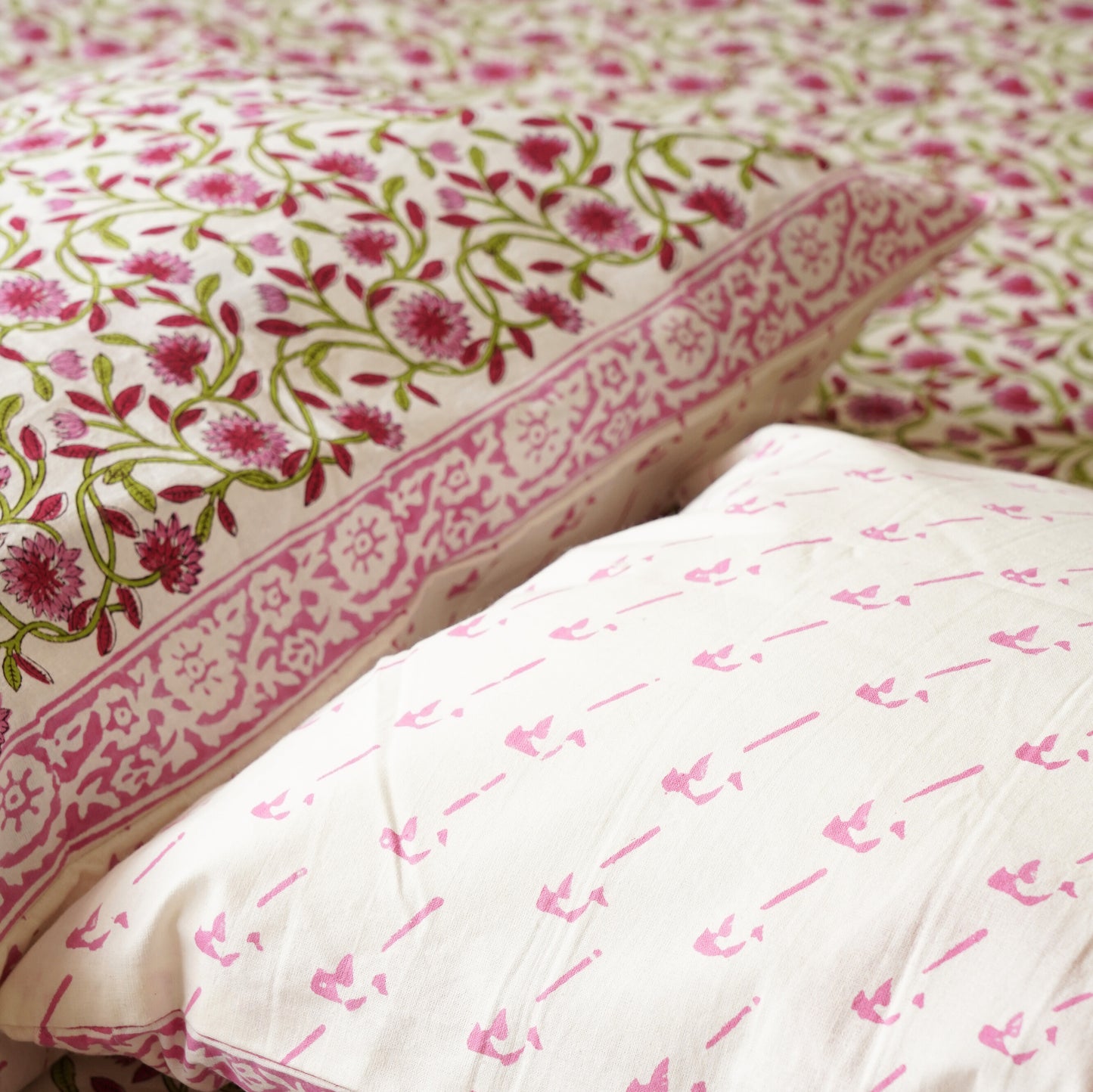 Mallika - Hand block Bedsheet (108x108 Inches)