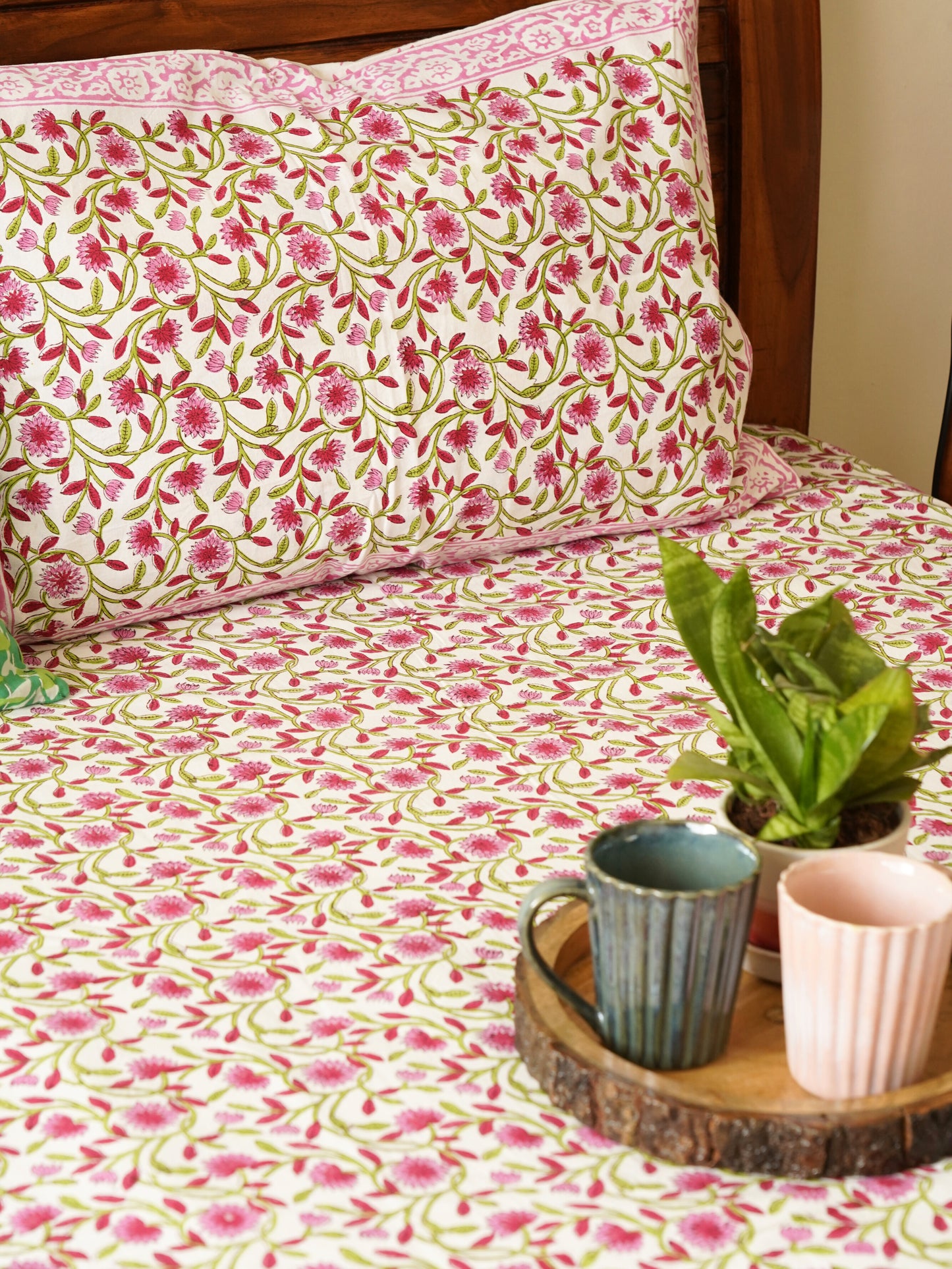 Mallika - Hand block Bedsheet (108x108 Inches)