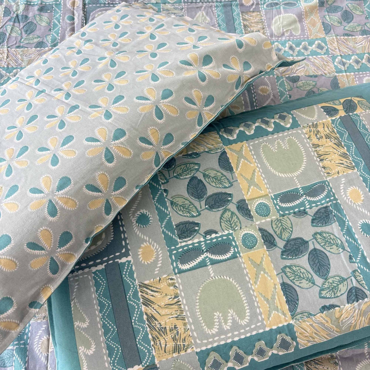 Abstract Blue - Flat I Fitted Bedsheet (100x108 Inches)