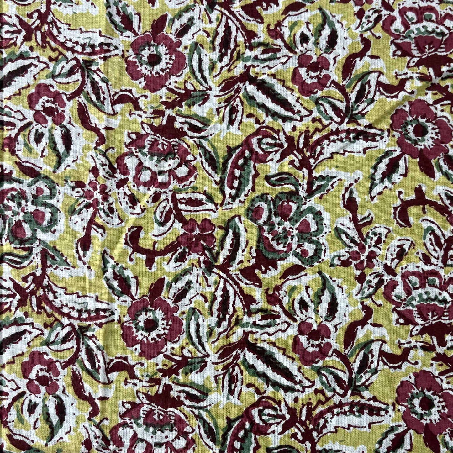 Phulwari Yellow - Flat I Fitted Bedsheet (90x108 Inches)