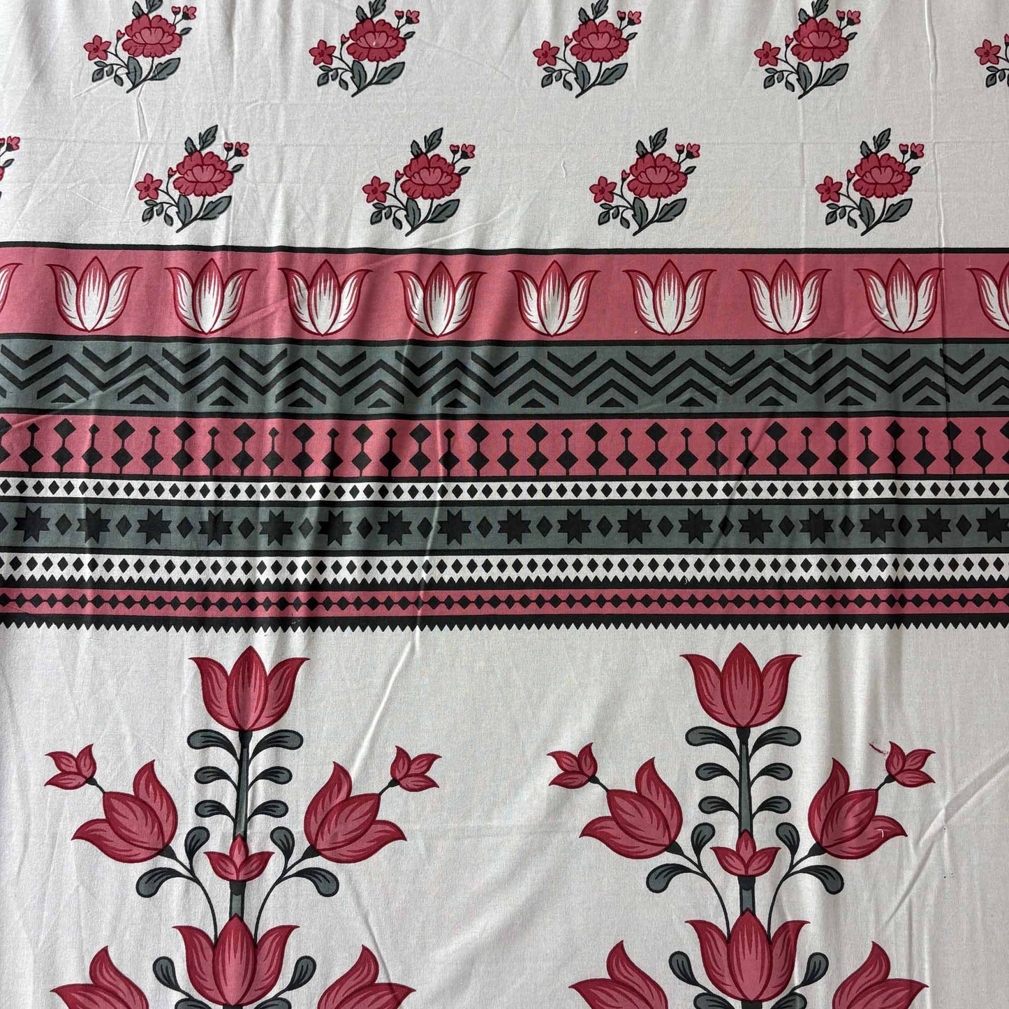 Palaash - Red – Flat I Fitted Bedsheet (108x108 Inches)