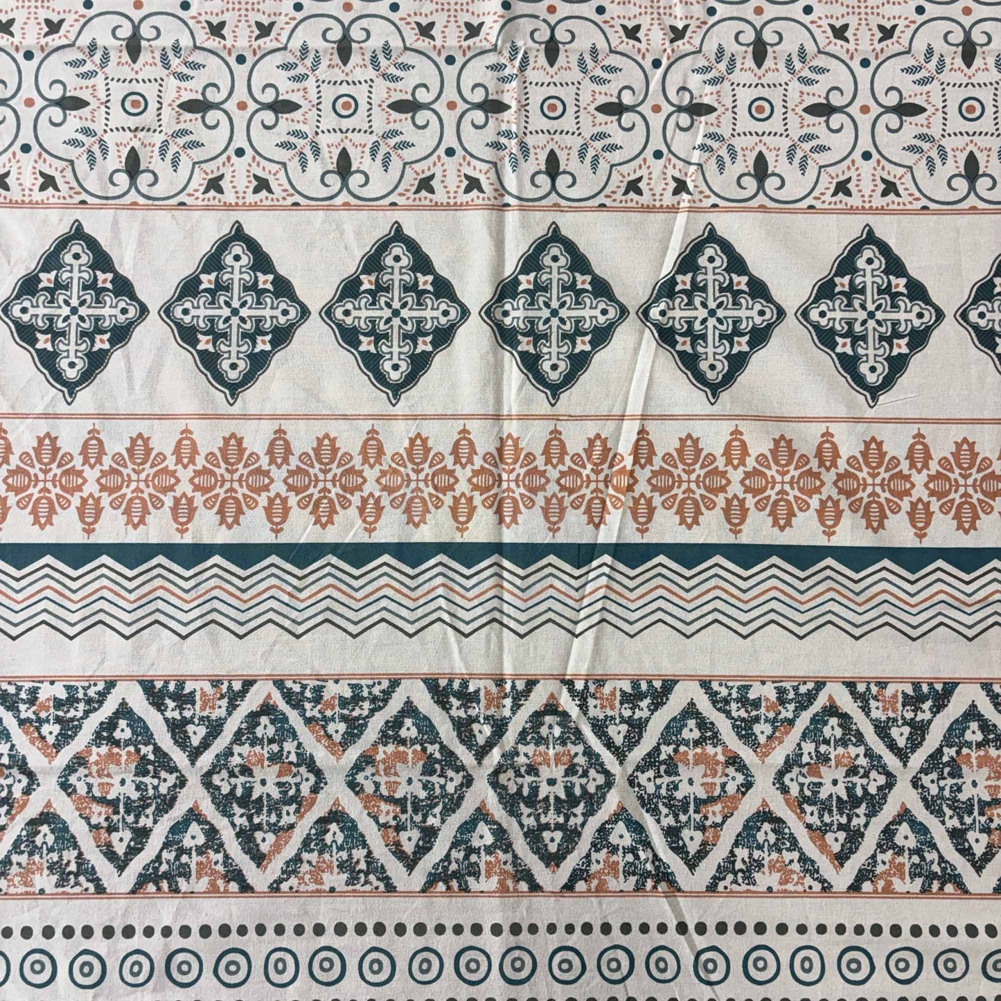 Meghal - Orange – Flat I Fitted Bedsheet (108x108 Inches)