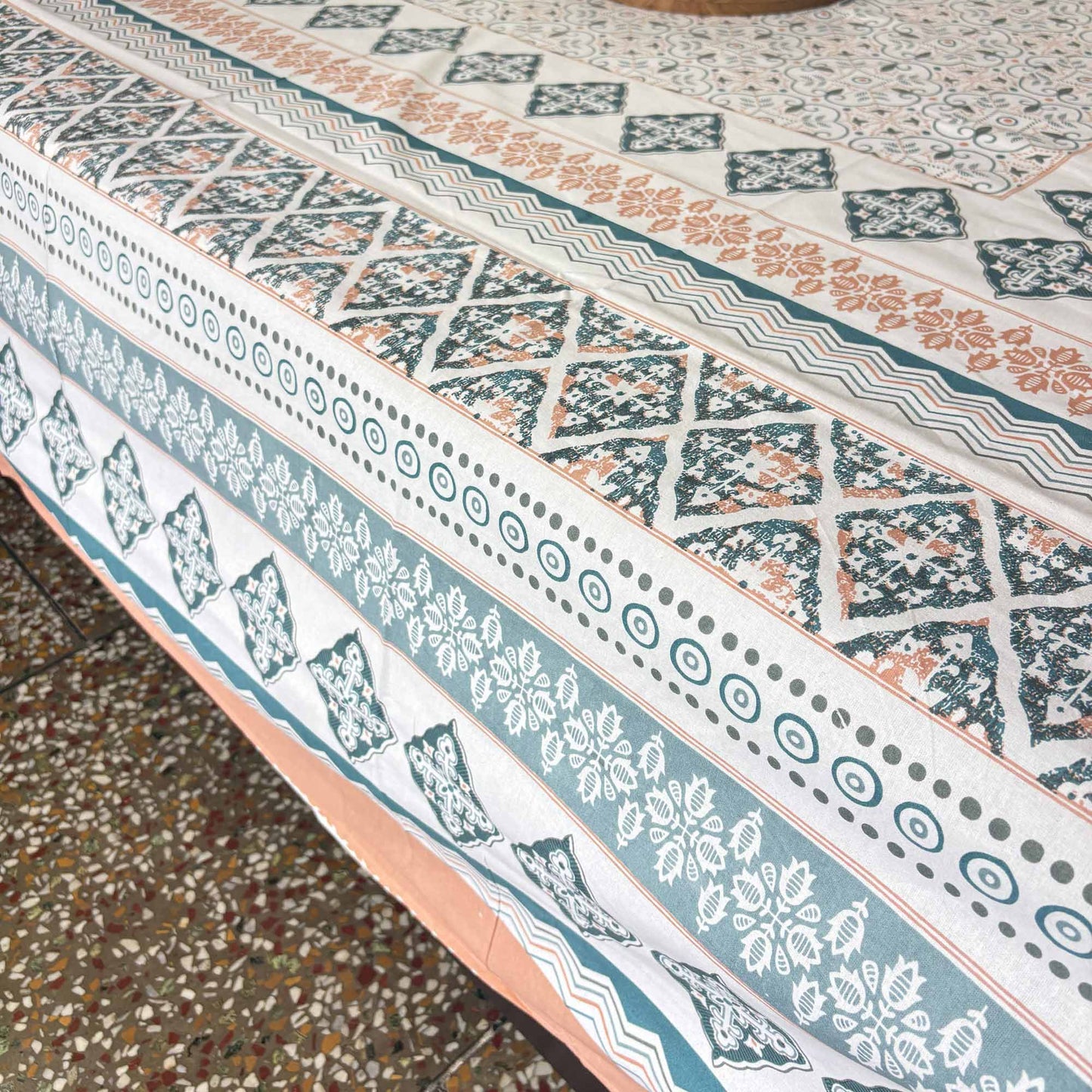Meghal - Orange – Flat I Fitted Bedsheet (108x108 Inches)