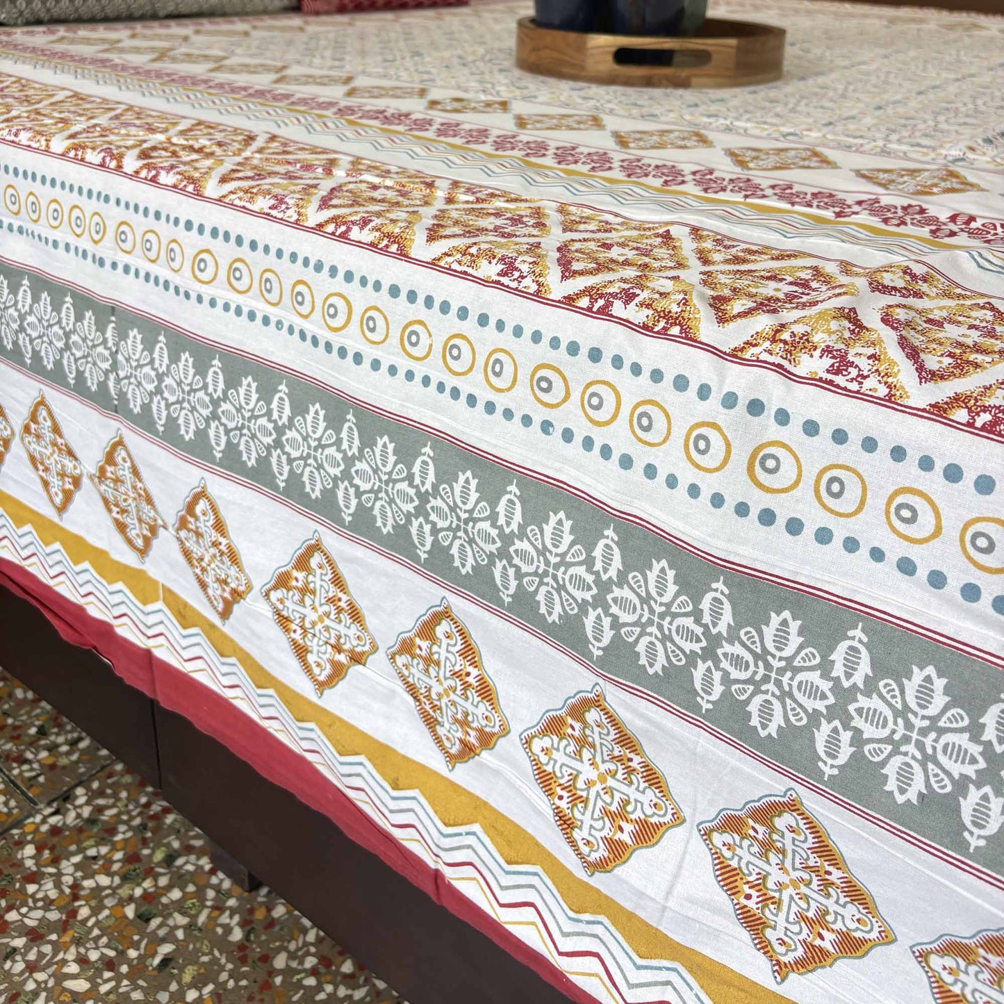Meghal - Red – Flat I Fitted Bedsheet (108x108 Inches)