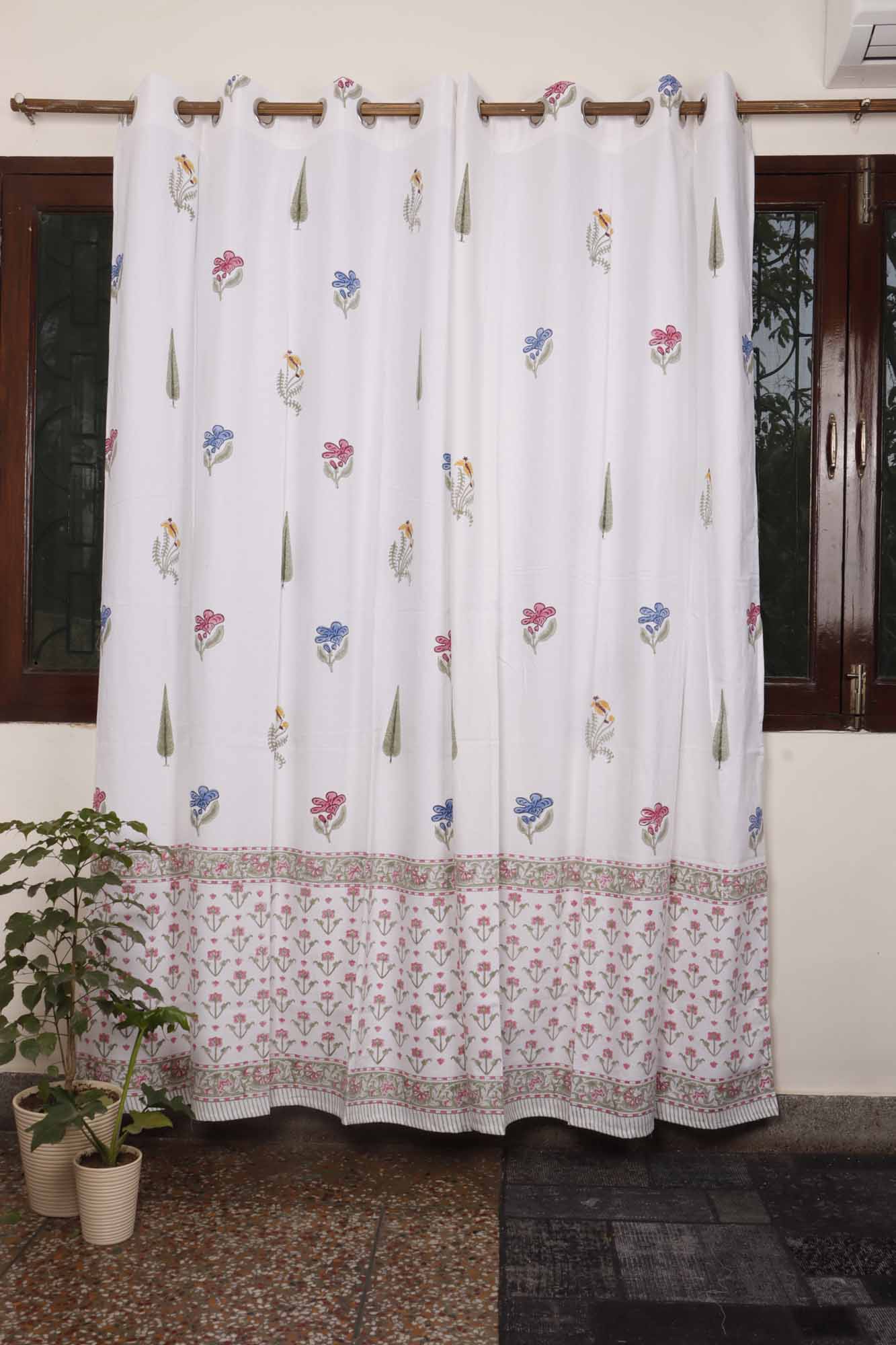 Block Print Curtain - Mughal Garden