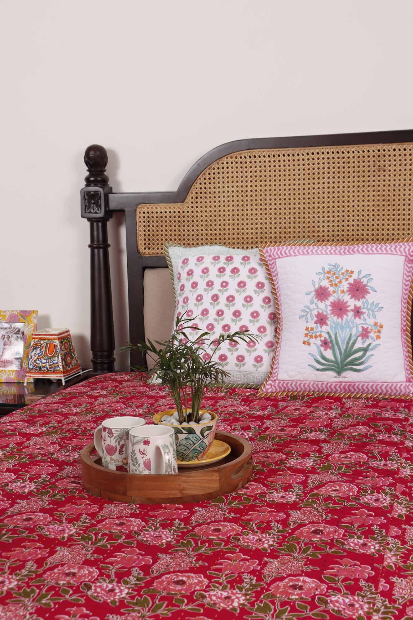Gulkand - Kantha Stitch Bedcover