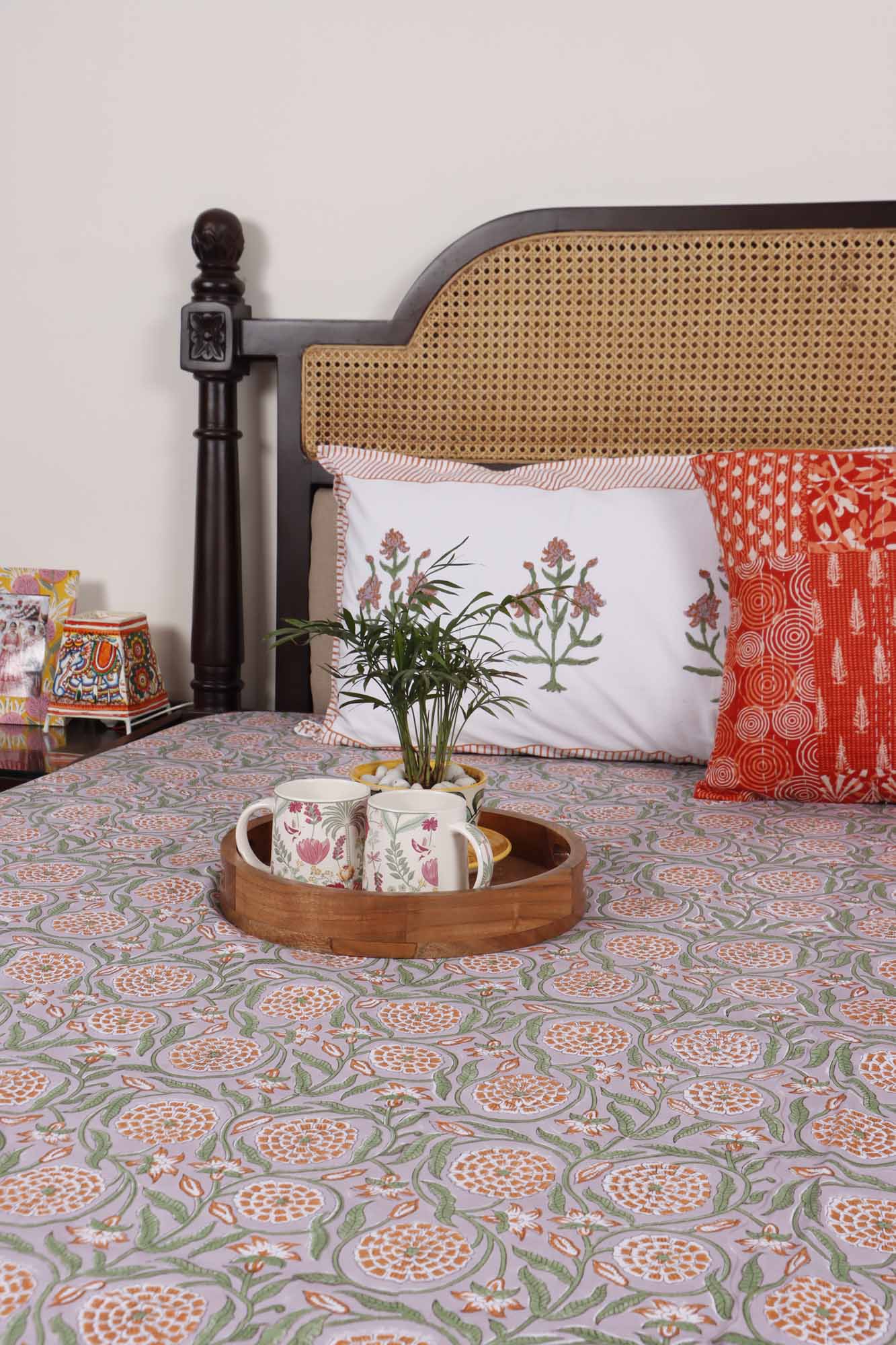 Samriddhi - Hand block Bedsheet (108x108 Inches)