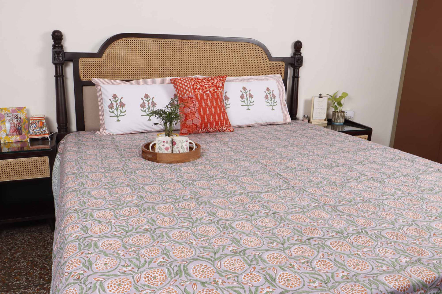 Samriddhi - Hand block Bedsheet (108x108 Inches)
