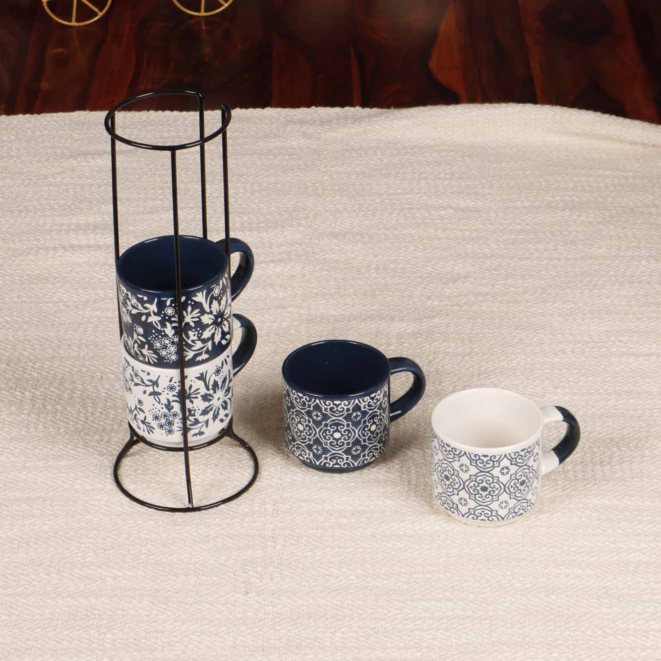 Shades Of Ocean Cup Set With Stand