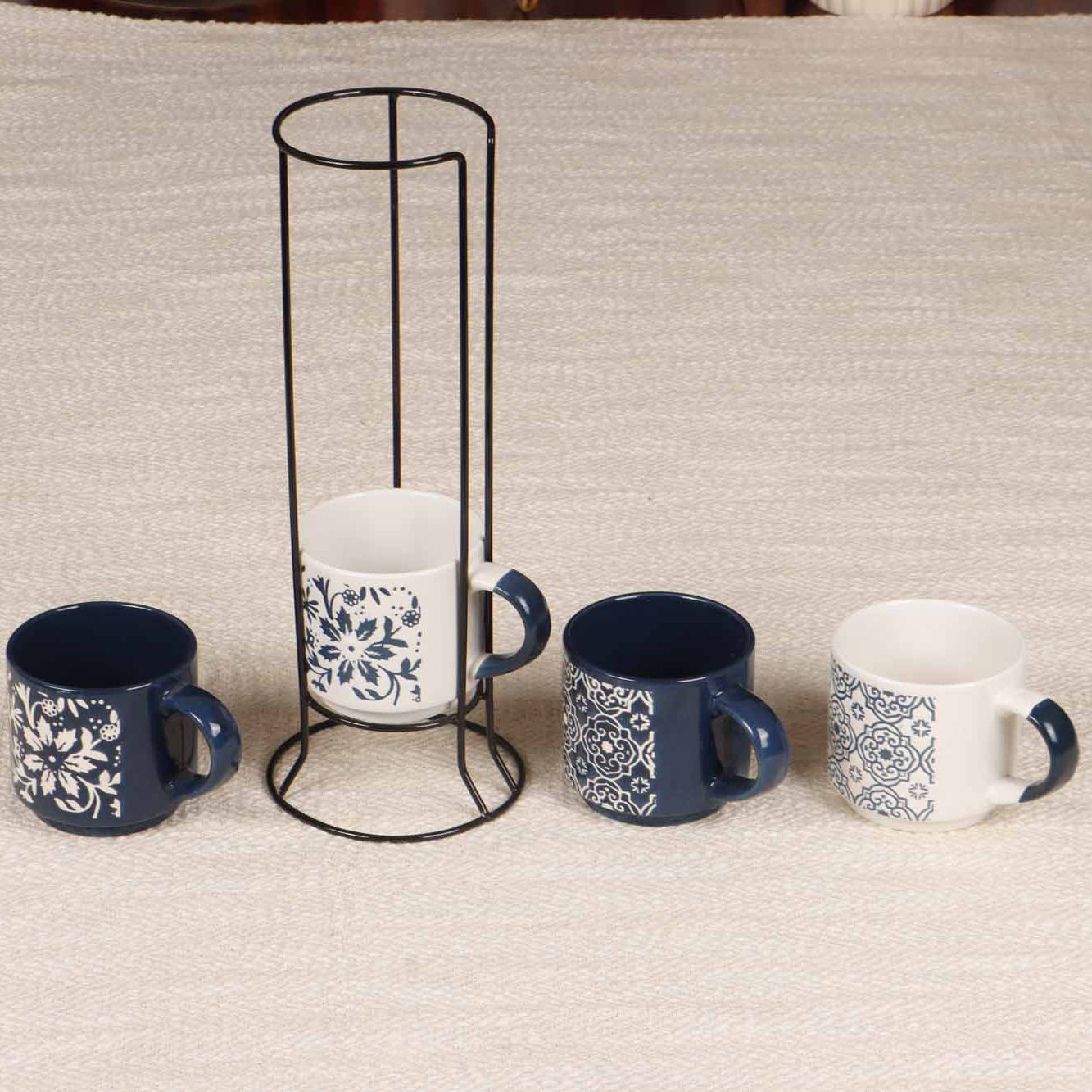 Shades Of Ocean Cup Set With Stand