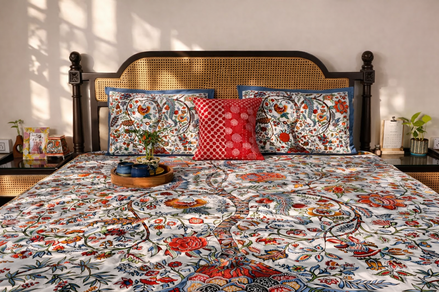 Ashok Vatika - Flat I Fitted Bedsheet (108x108 Inches)