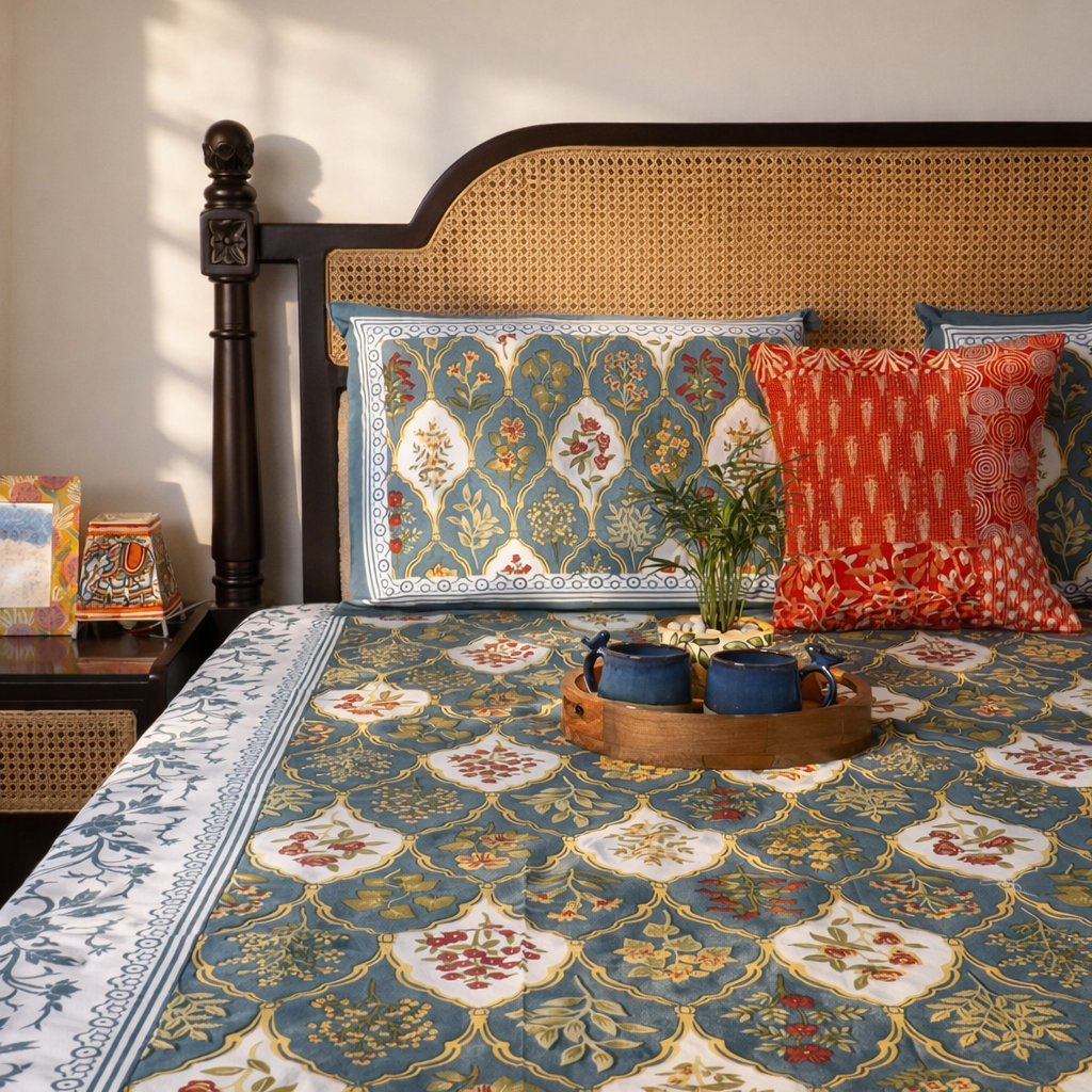 Rangrez Green – Flat I Fitted Bedsheet (90x108 Inches)