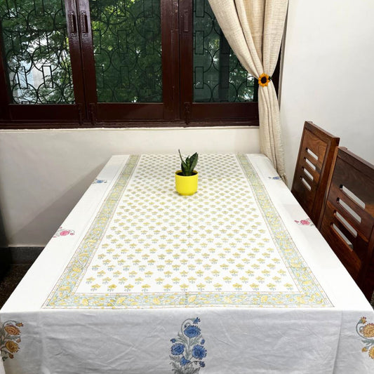 Buy hand block printed cotton dining table