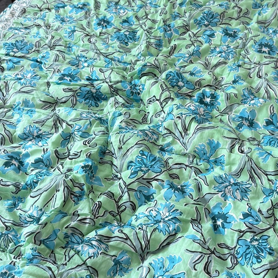Piku Blue - Single Bed Quilt