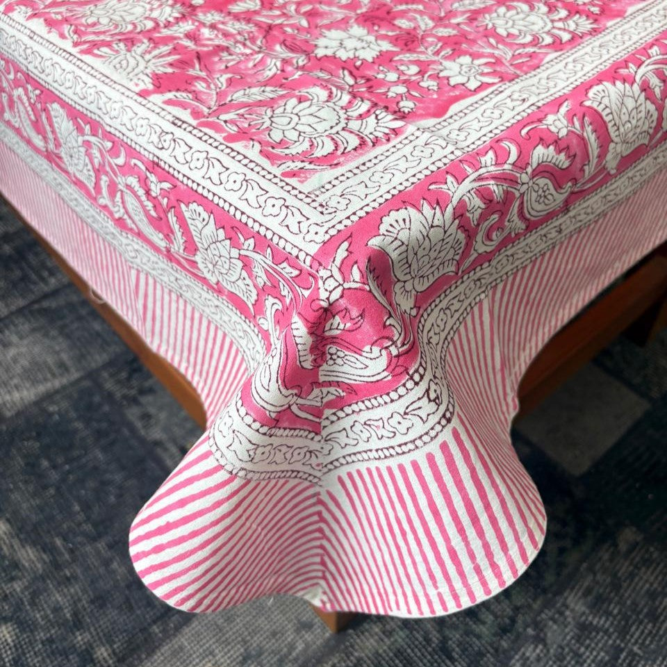 Gulabi - Hand Block Printed Center Table Cover