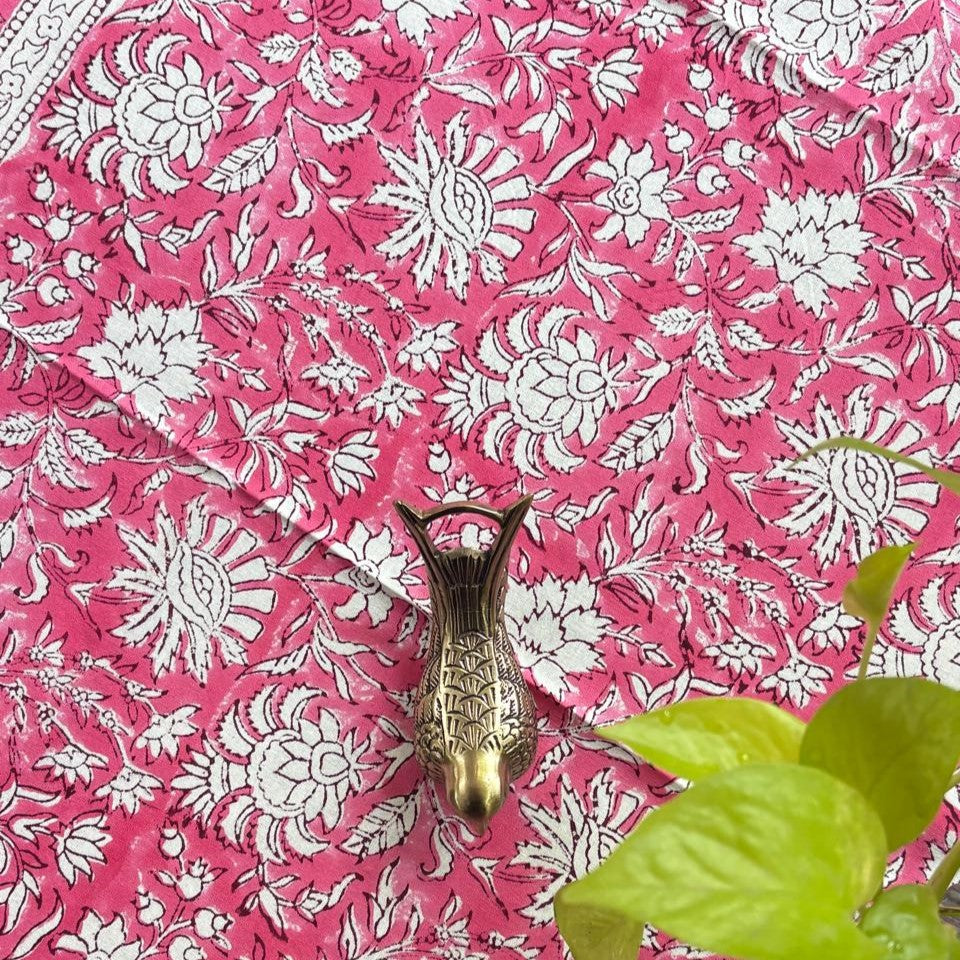 Gulabi - Hand Block Printed Center Table Cover