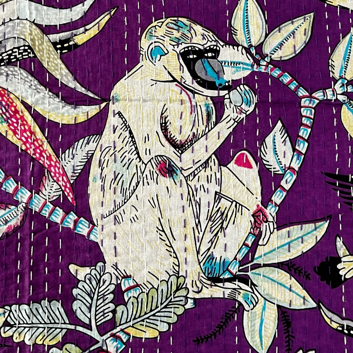 Jamun - Kantha Stitch Bedcover