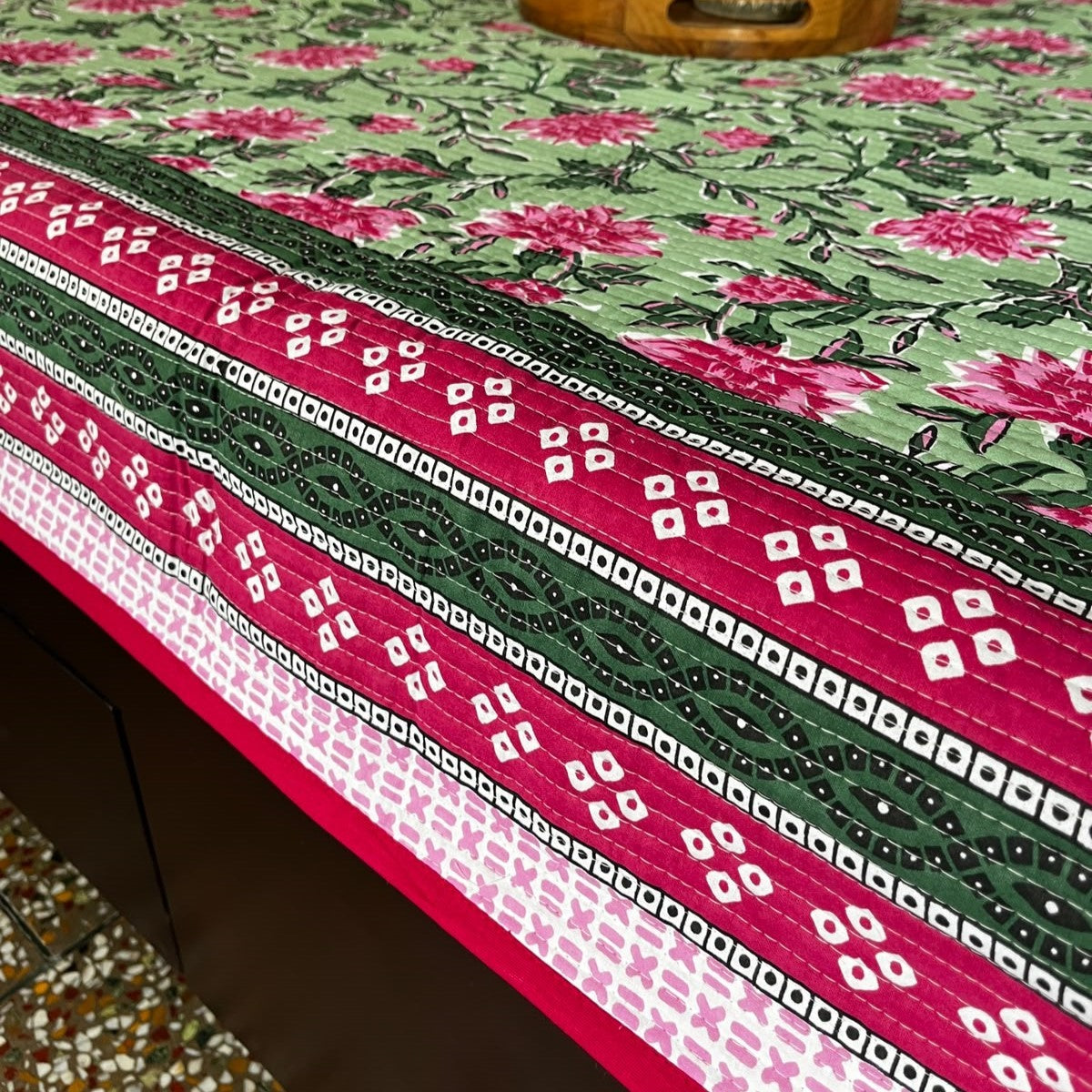 Baagh Green - Quilted and Reversible Bedcover I Comforter