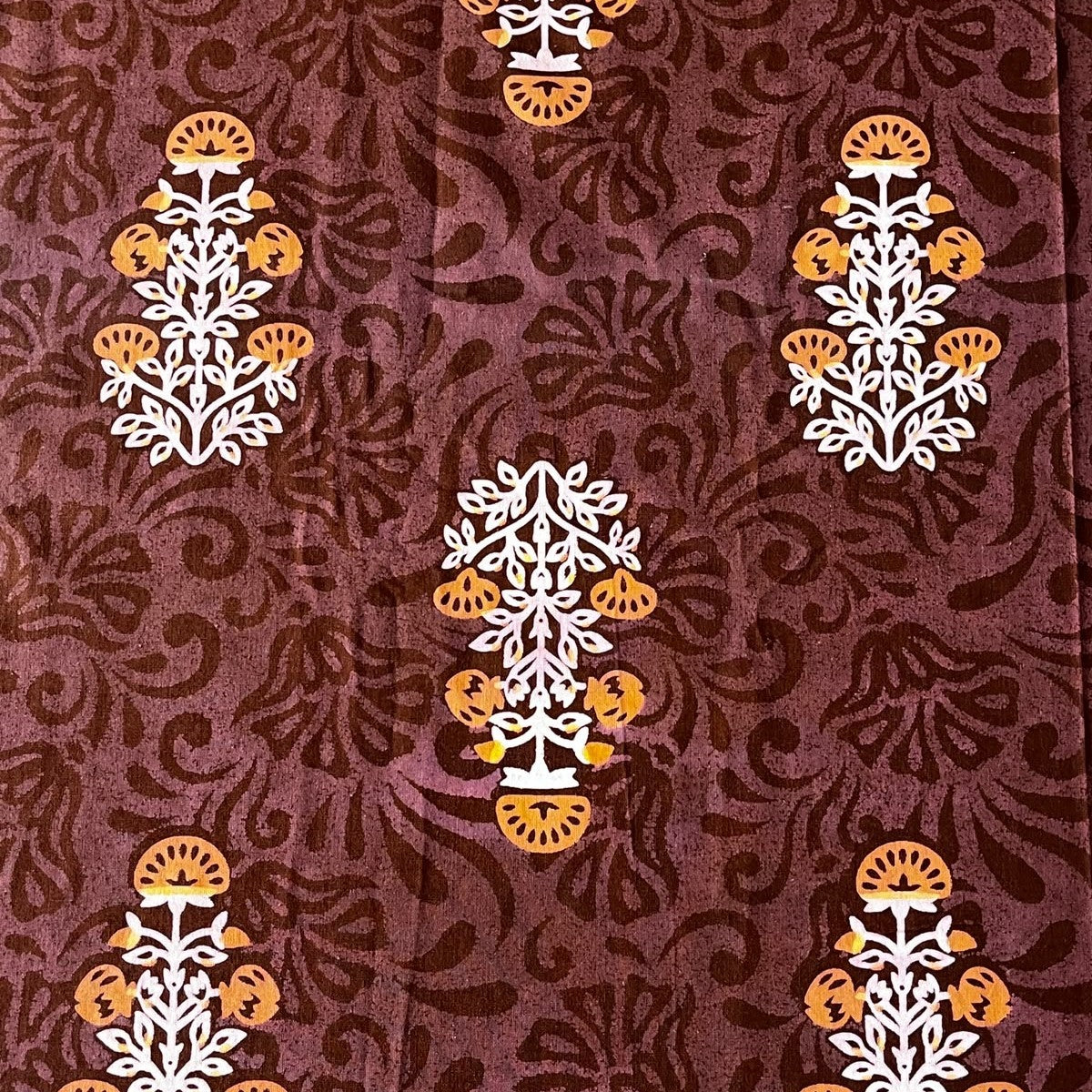 Kalamkari Guldasta - Flat I Fitted Bedsheet (90x108 Inches)