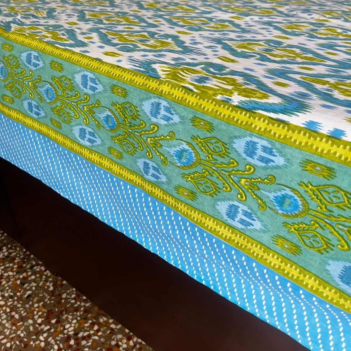 Dohar Bedding Set - Ikkat Green