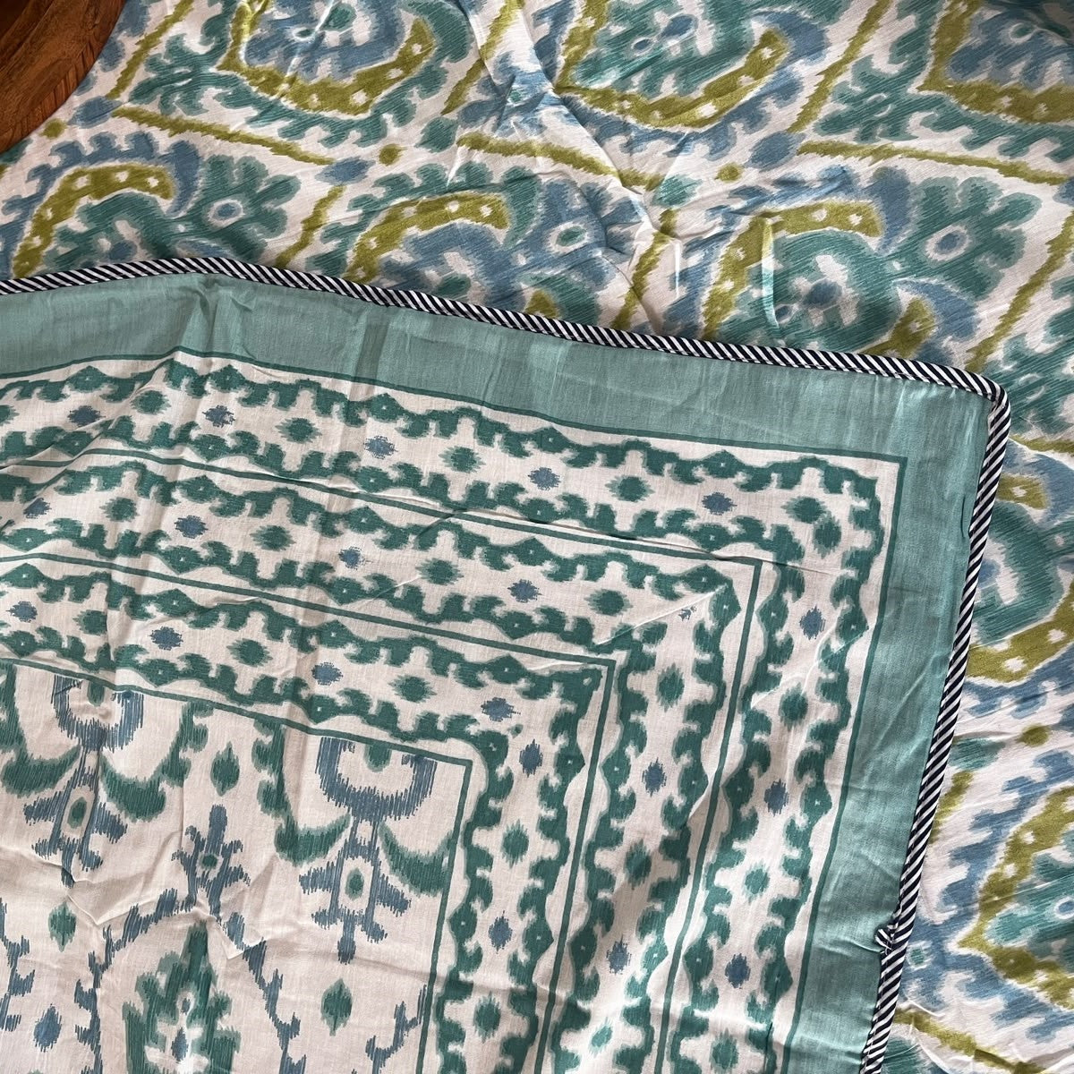 Dohar Bedding Set - Ikkat Blue