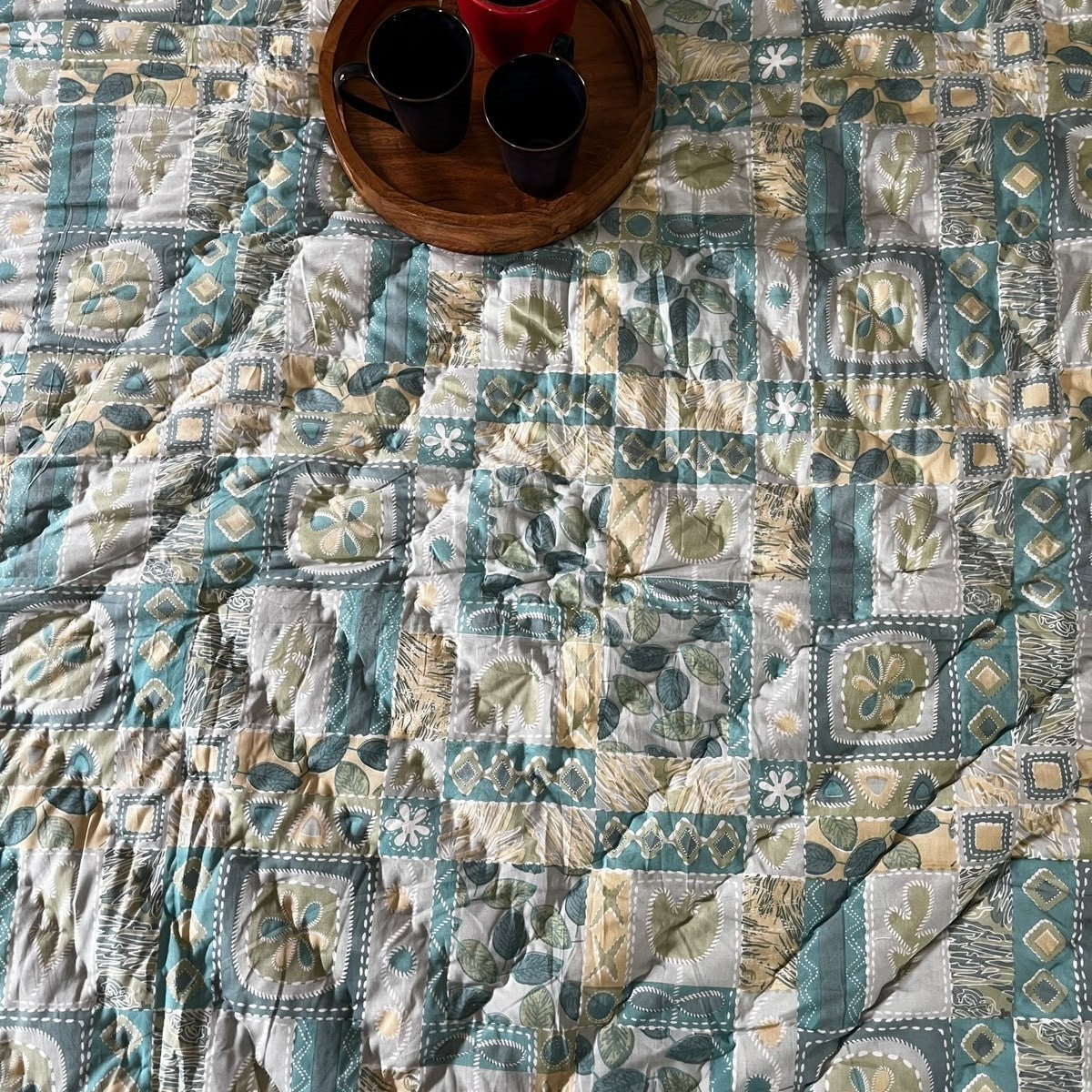 Abstract Blue - Double Bed Quilt