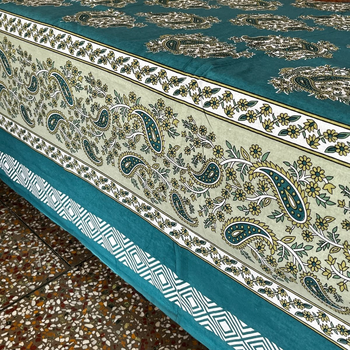 Teal Booti - (120 x 120 Inches)