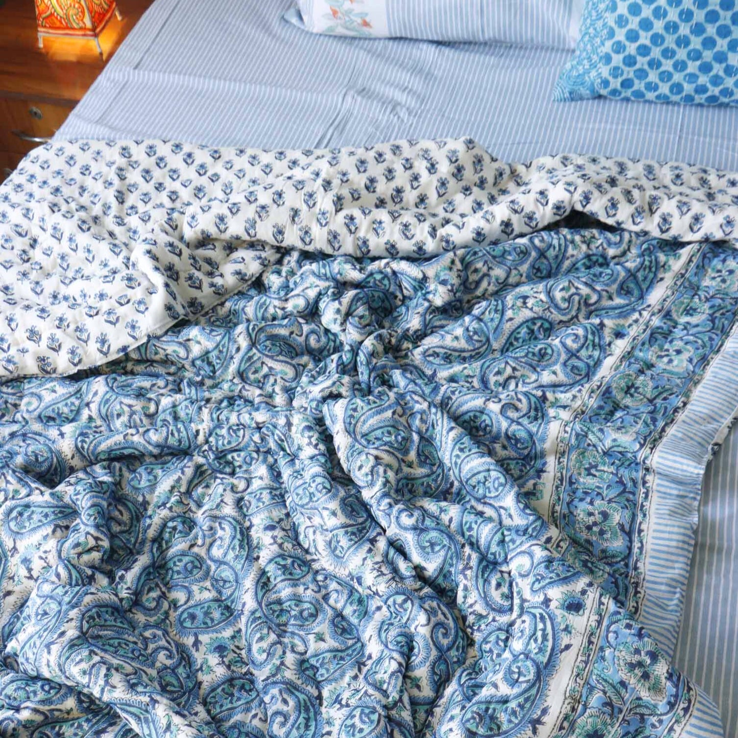 Blue Paisley - Single Bed/ Double Bed Razai/ Comforter