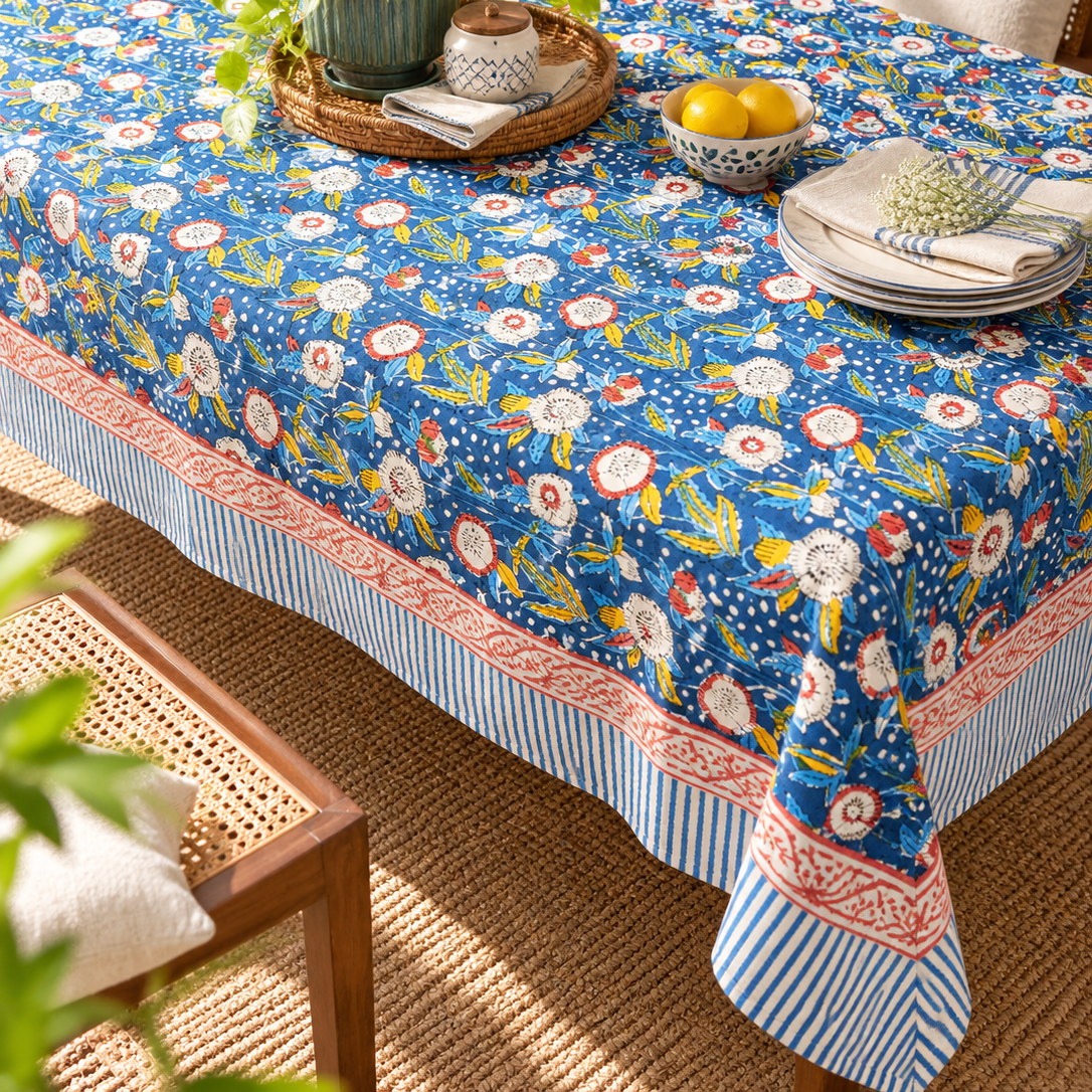 Starry Nights - Hand Block Printed Center Table Cover
