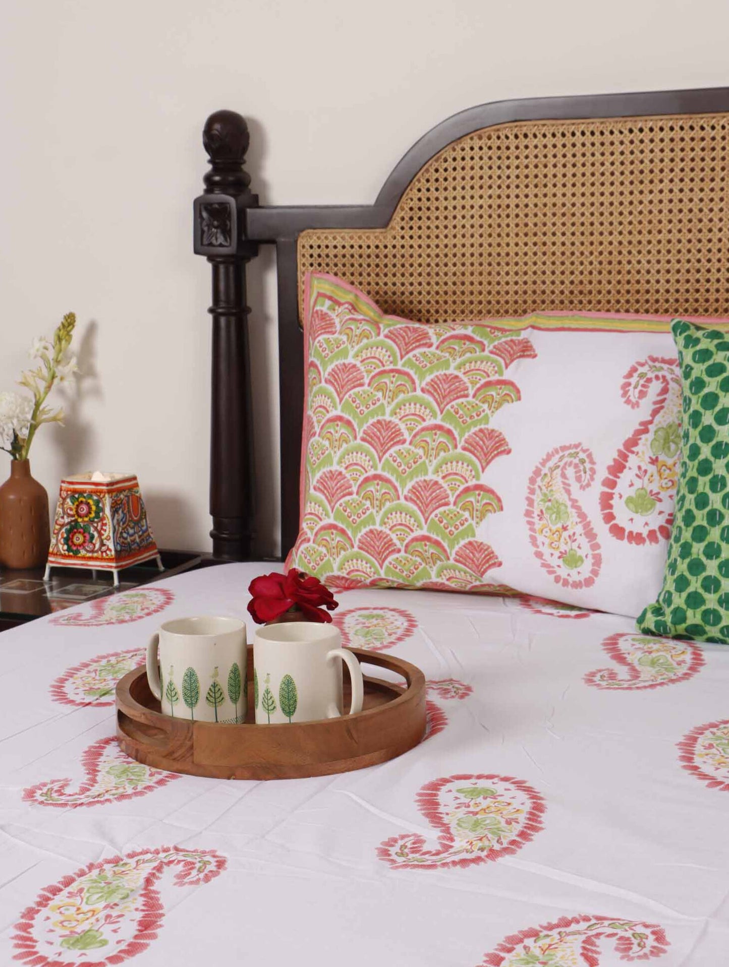 Ruhaani Pink - Flat I Fitted Bedsheet (108x108 Inches)