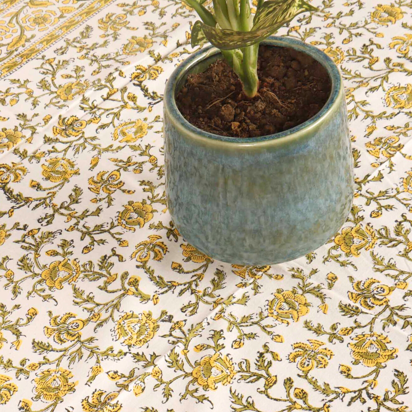 Haridra Hand Block Printed Center Table Cover