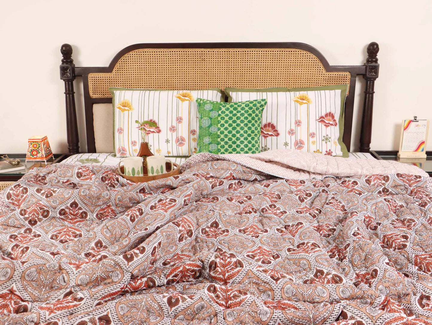 Khushi Brown - Single I Double Bed Razai I Comforter