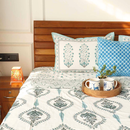 Double Bed Reversible Mul Dohar – Ujaala Blue