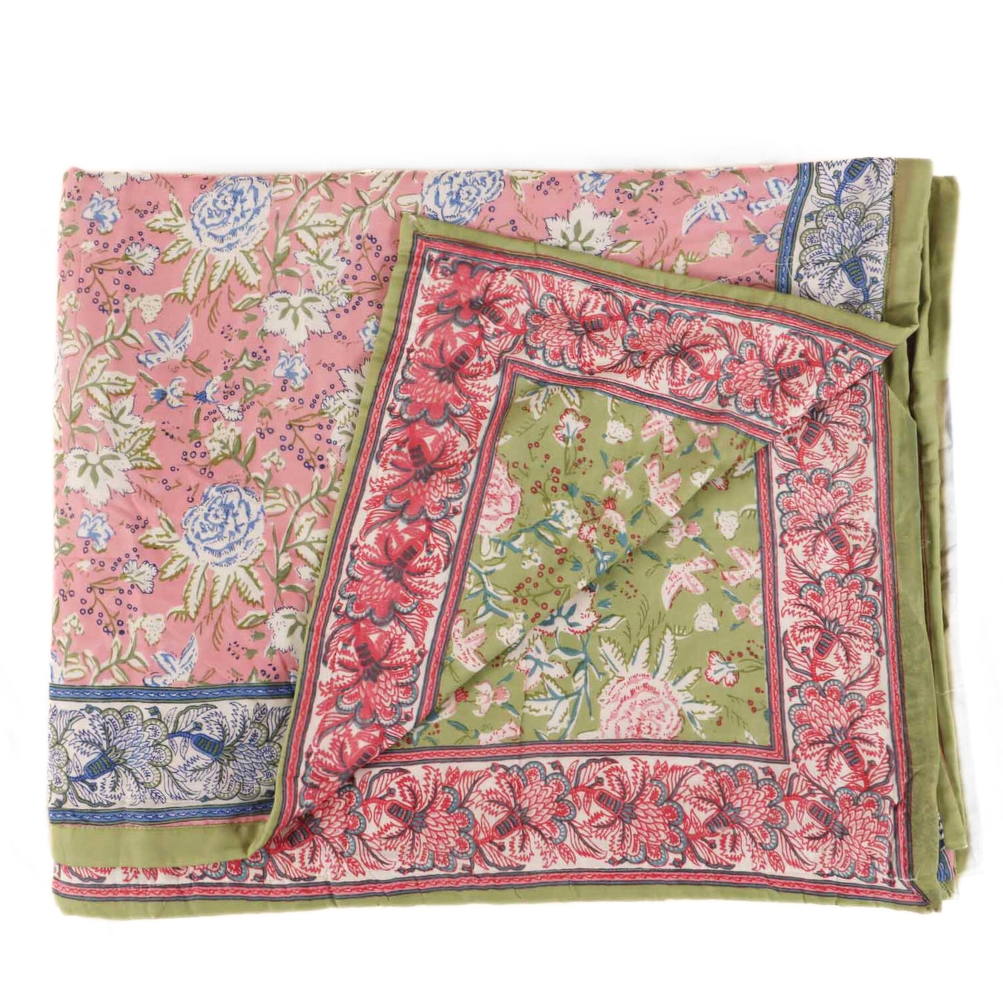 Double Bed Reversible Mul Dohar – Strawberry Menthol