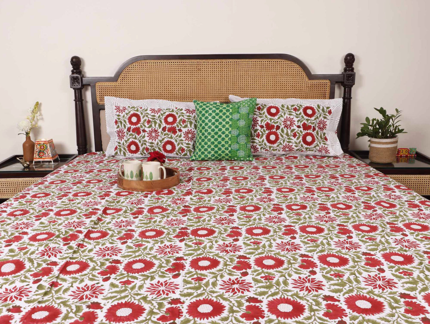 Amar Bel - Hand block Bedsheet (108x108 Inches)