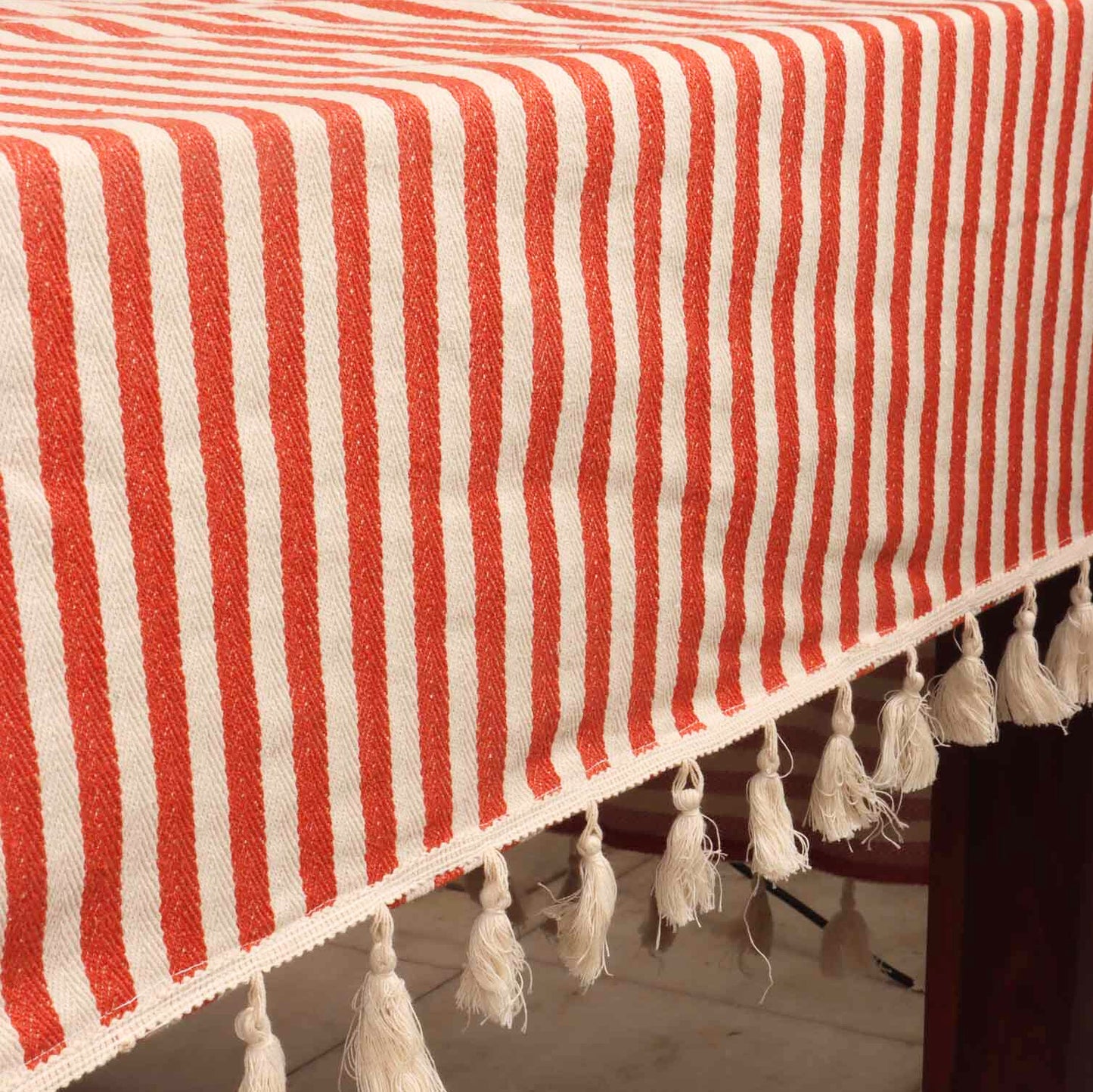Lines Hand Block Six seater Dining Table Cover