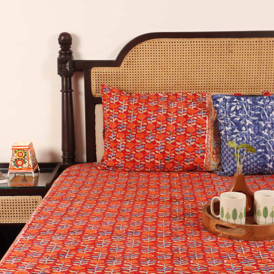 Sehej - Hand block Bedsheet (90x108 Inches)